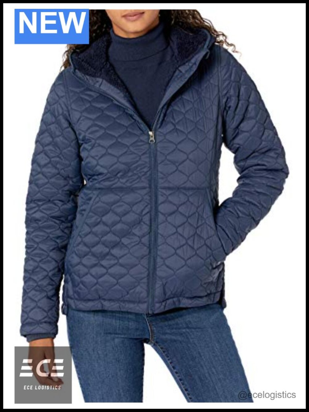 Women's Lightweight Quilted Full-Zip Water-Resistant Sherpa-Lined Hooded Puffer